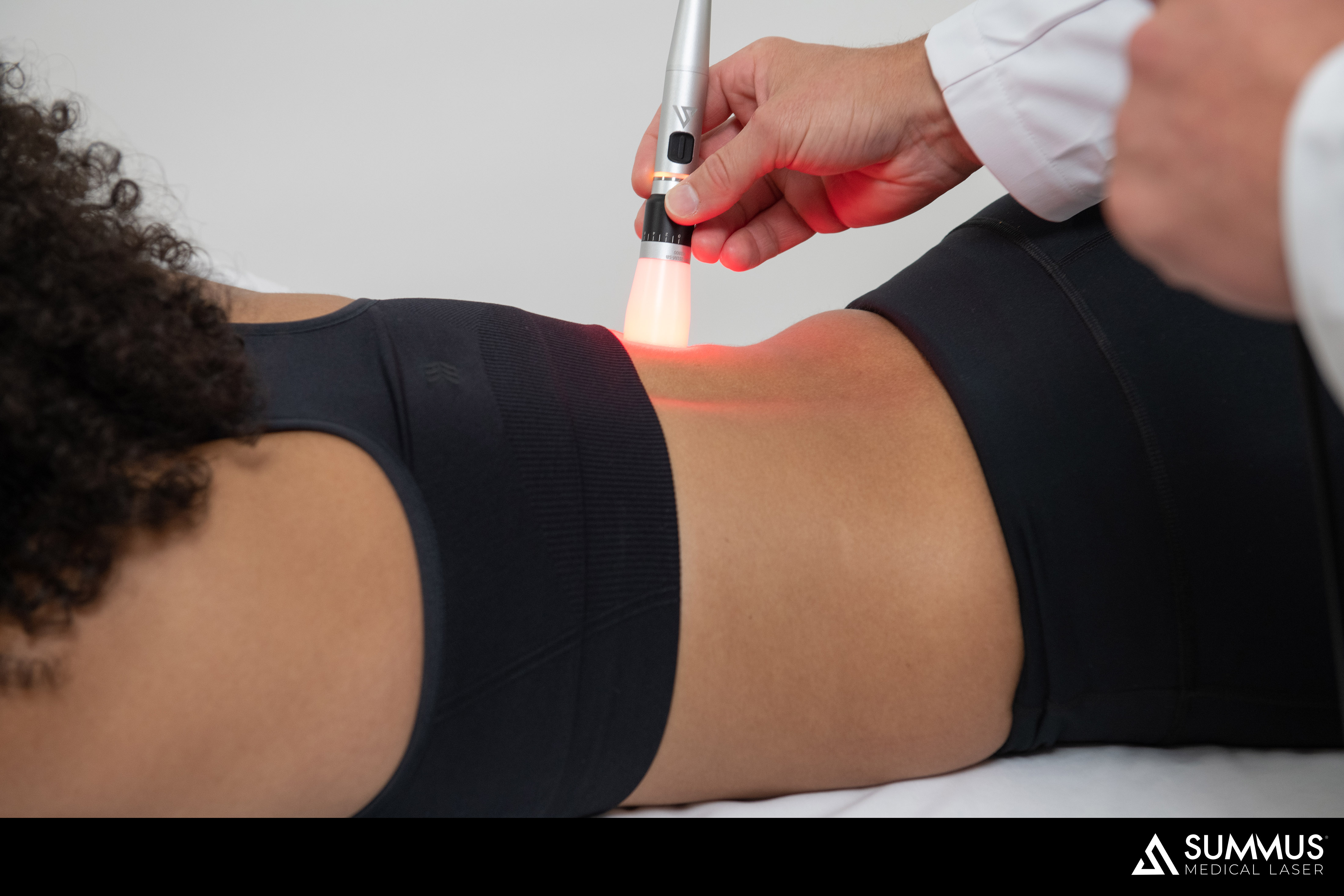 Medical laser therapy on back